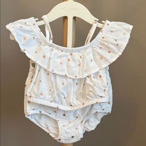 ⭐️⭐️ PICK 5 /$20 Cat & Jack Baby Girl White & Gold Star Print 2 Piece Outfit 12M